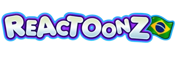 Logo Reactoonz Brasil com a bandeira do Brasil