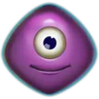 Símbolo roxo de um olho do Reactoonz