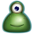 Símbolo verde de um olho do Reactoonz