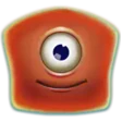 Símbolo vermelho de um olho do Reactoonz
